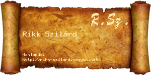 Rikk Szilárd névjegykártya